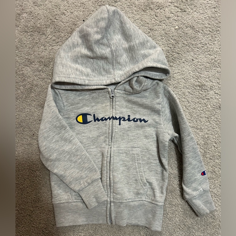 Size 3T grey champion zip hoodie